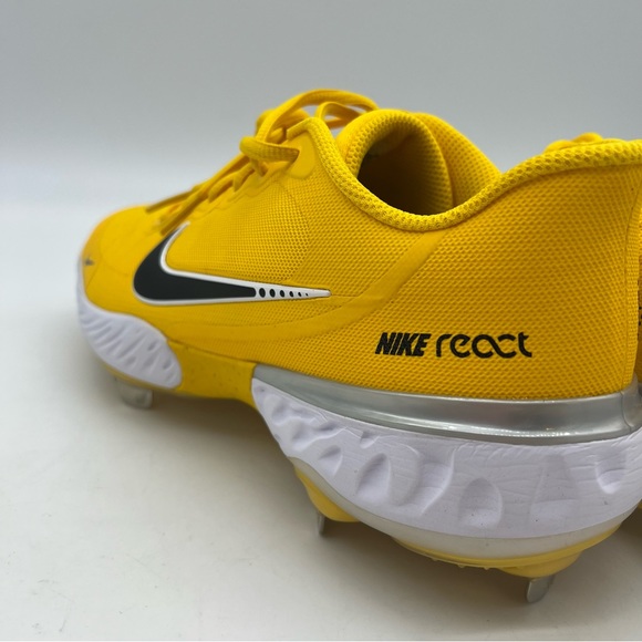 NWT Nike React Alpha Huarache 3 Baseball Softball Unisex Yellow Cleats Shoes - Picture 9 of 14